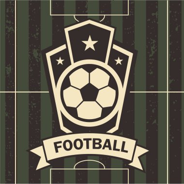 vektör çizim futbol amblem futbol sahası 