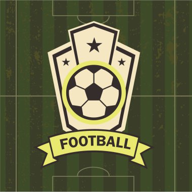 vektör çizim futbol amblem futbol sahası 