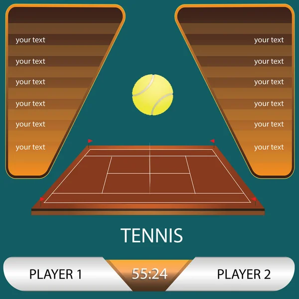 Ilustração vetorial de um torneio de tênis — Vetor de Stock