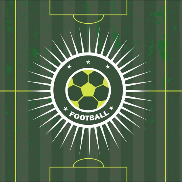 Векторная иллюстрация футбольной эмблемы футбольного поля — стоковый вектор