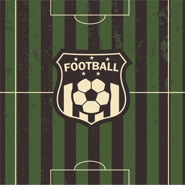 Векторная иллюстрация футбольной эмблемы футбольного поля — стоковый вектор