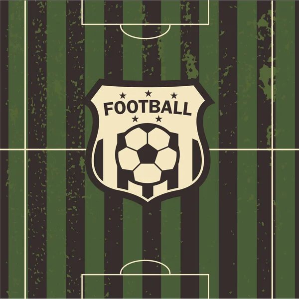 Εικονογράφηση διάνυσμα ποδοσφαιρικού γηπέδου ποδοσφαίρου έμβλημα Εικονογράφηση Αρχείου