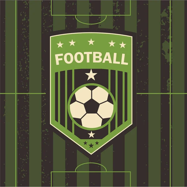 Εικονογράφηση διάνυσμα ποδοσφαιρικού γηπέδου ποδοσφαίρου έμβλημα Διάνυσμα Αρχείου