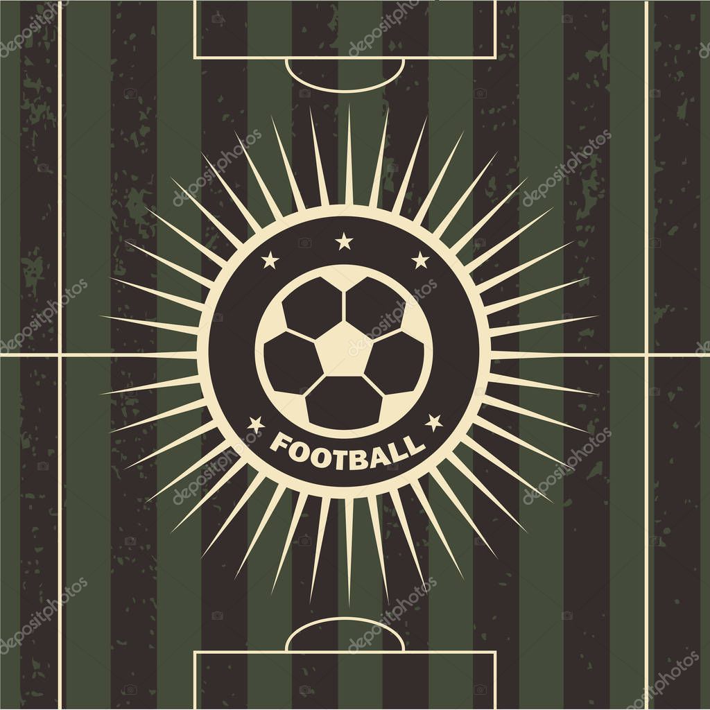 Vector illustration of football emblem football field and beautiful icons and logos with the ball to use in the plot