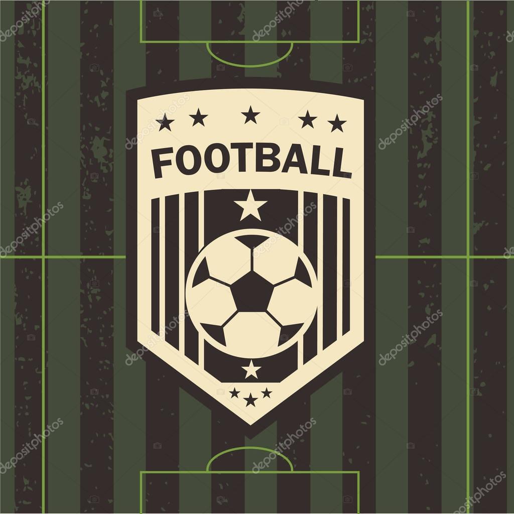 Vector illustration of football emblem football field and beautiful icons and logos with the ball to use in the plot