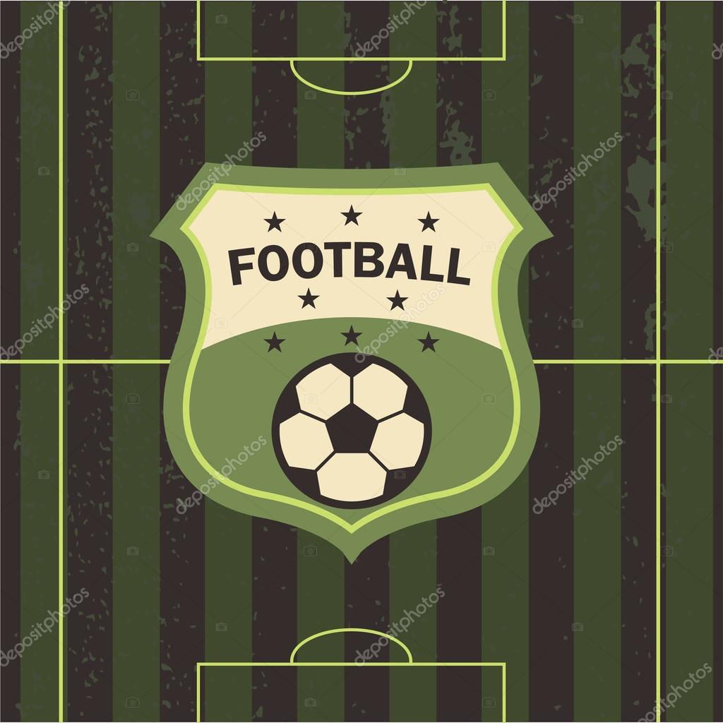 Vector illustration of football emblem football field and beautiful icons and logos with the ball to use in the plot