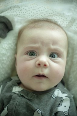 4 aylık çocuğun portresini kapat.