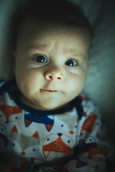 Close Portrait Month Old Boy — Stock Photo, Image