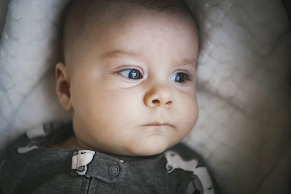 Close Portrait Newborn Baby Boy — Stock Photo, Image