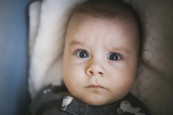 Close Portrait Newborn Baby Boy — Stock Photo, Image