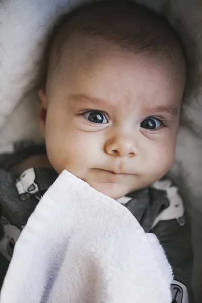 Close Portrait Newborn Baby Boy — Stock Photo, Image