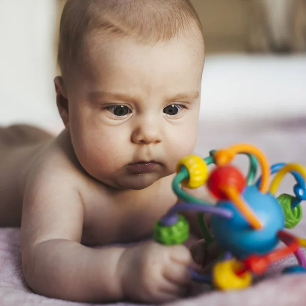 Close Portrait Newborn Baby Boy — Stock Photo, Image