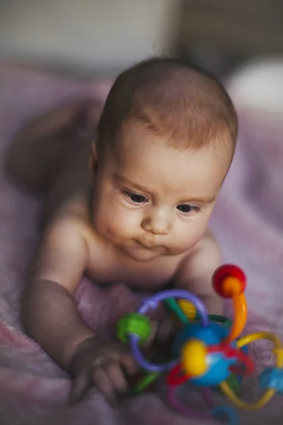 Close Portrait Newborn Baby Boy — Stock Photo, Image