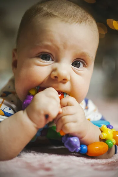 Close Portrait Newborn Baby Boy — Stock Photo, Image