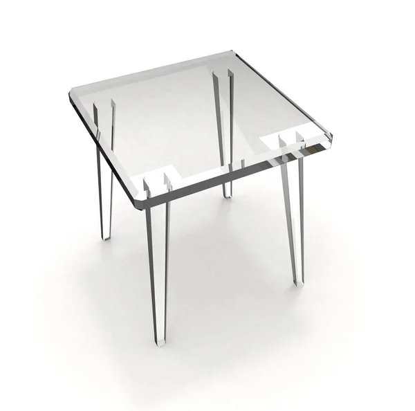 Tabouret en verre sur fond blanc — Photo