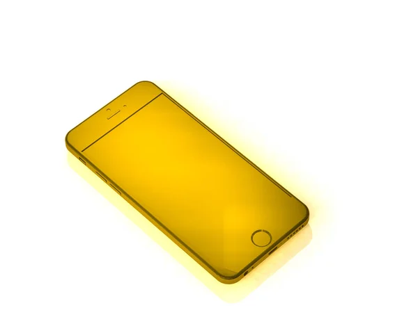 Teléfono de oro en blanco —  Fotos de Stock