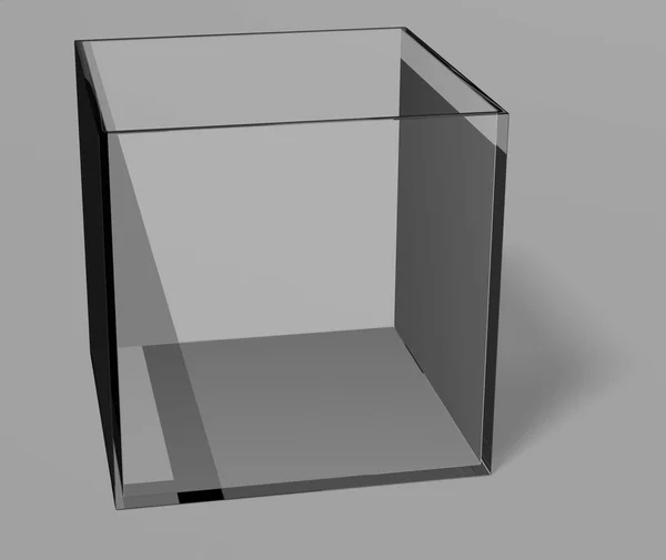 Caja de vidrio gris — Foto de Stock