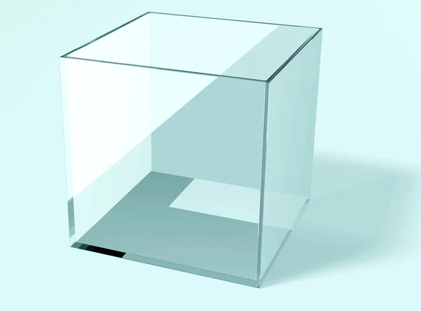 Blue glass box — Stock Photo, Image