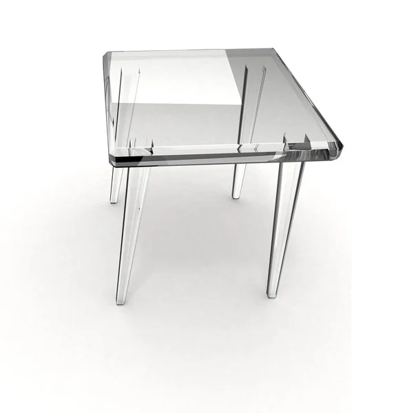 Transparent glass stool with shadow — Stock Photo, Image
