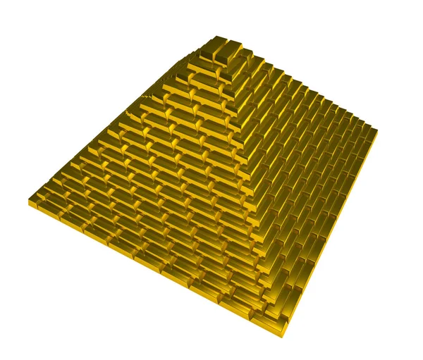 Pirâmide de ouro sobre branco — Fotografia de Stock