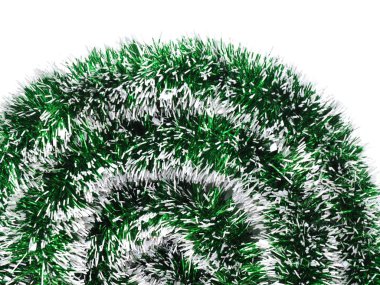 Beyaz bir arka plan üzerinde Noel ağacı şerit dekorasyon