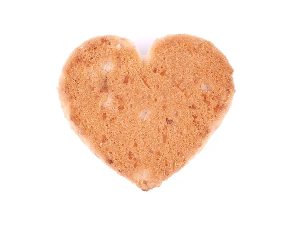 Pliki cookie w formie serca na białym tle — Zdjęcie stockowe