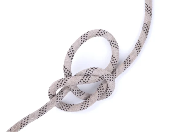 Noeud de corde sur fond blanc — Photo