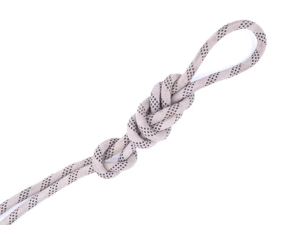 Nodo di corda su sfondo bianco — Foto Stock