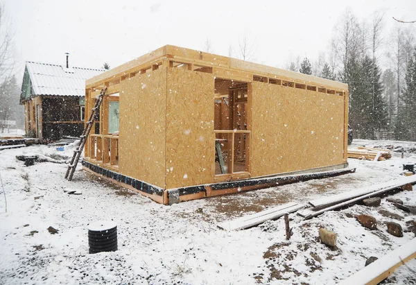 Construcción de una casa-marco — Foto de Stock