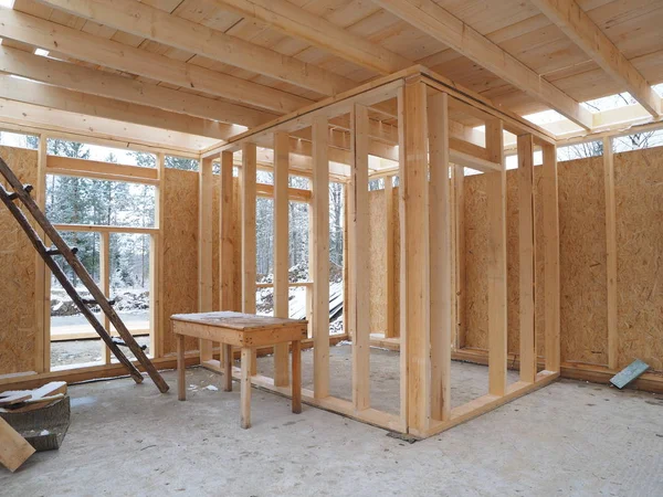 Construction of a frame house — Stock Photo, Image