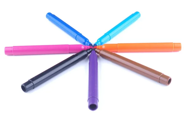 Markers on white background — Stock Photo, Image