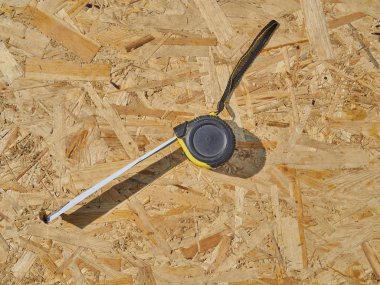 Ahşap arka plan cetvelde İnşaat