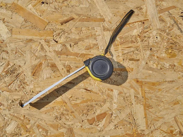 Ahşap arka plan cetvelde İnşaat