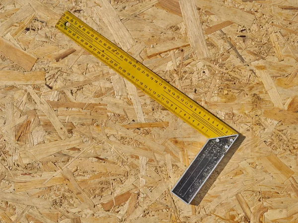 Ahşap arka plan cetvelde İnşaat