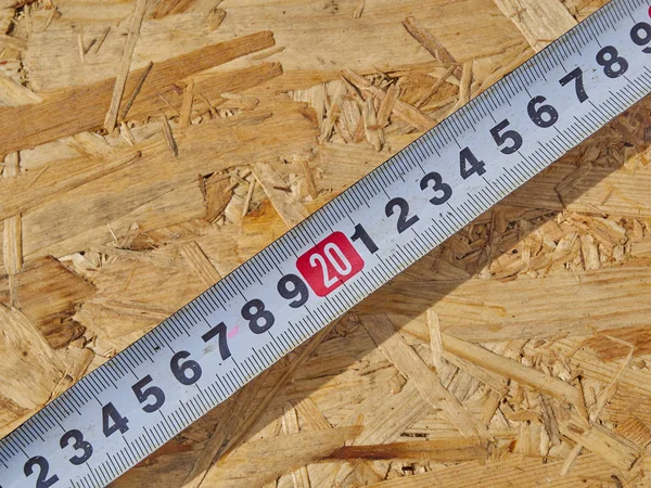 Ahşap arka plan cetvelde İnşaat