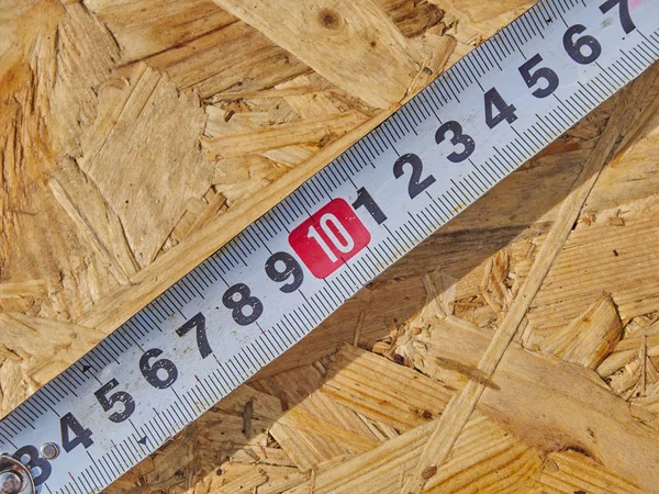 Ahşap arka plan cetvelde İnşaat