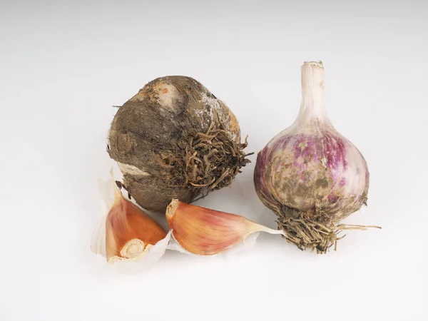 Garlic on a light background — Stock Photo, Image