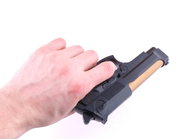 Pistol Hand White Background — Stock Photo, Image