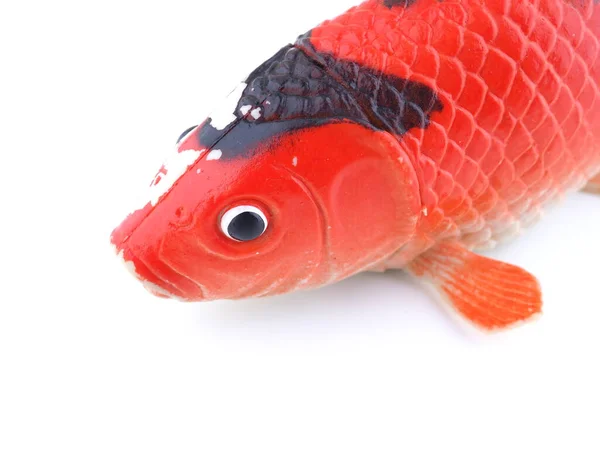 Czerwona Gumowa Ryba Białym Tle — Zdjęcie stockowe