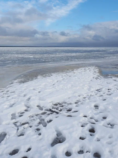 Gelo Lago Inverno — Fotografia de Stock