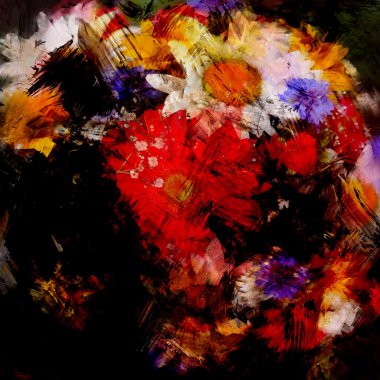 Gerbera, papatya, Peygamber grunge St ile stilize buket