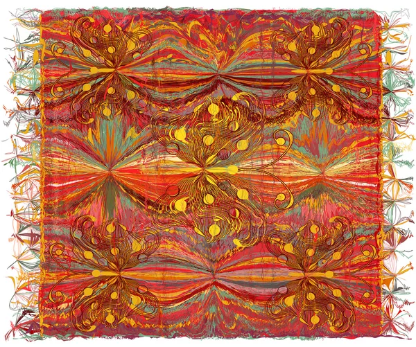 Weave colorful tapestry with wavy striped pattern — Διανυσματικό Αρχείο