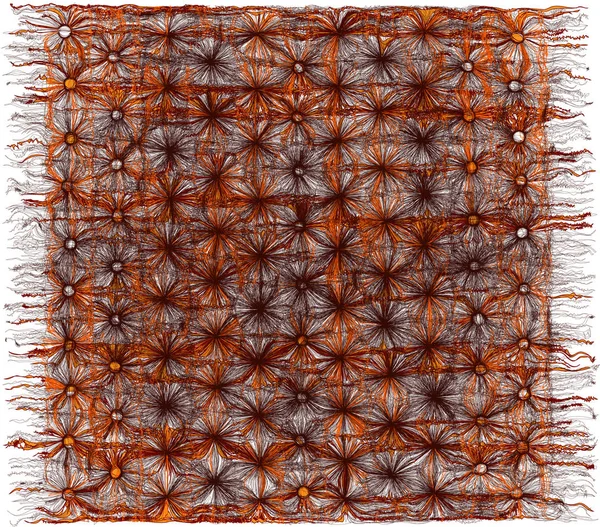 Spitzenserviette mit kunstvollem Muster in braunen, orangefarbenen Farben — Stockvektor
