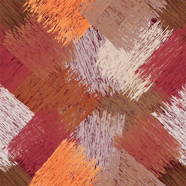 Modèle sans couture diagonale avec des éléments carrés rayés grunge — Image vectorielle