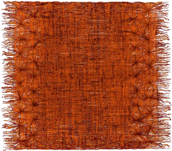 Tejer grunge rayado shaggy ornamental tapiz con flecos — Vector de stock