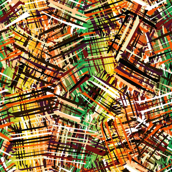 Бесшовный рисунок с гранжевыми полосатыми хаотичными квадратными элементами — стоковый вектор