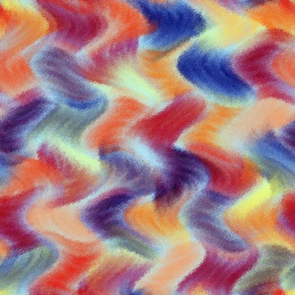 Rainbow grunge striped and wavy zigzag light seamless pattern in — Stock Photo, Image