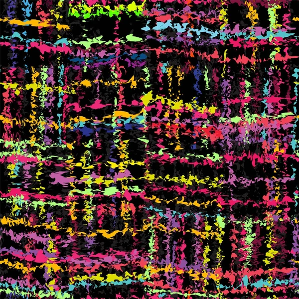 Motif sans couture avec des rayures colorées tachées de grunge — Image vectorielle