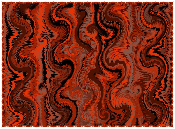 Tapis avec motif rayé et ondulé gris orangé, brun, noir — Image vectorielle