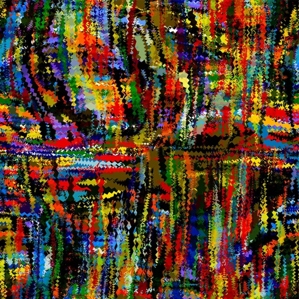 Rainbow grunge macchiato e a strisce zigzag mosaico di sfondo per — Foto Stock